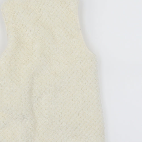 Baby Gap Girls Ivory   Gilet Jacket Size 5 Years  - fluffy