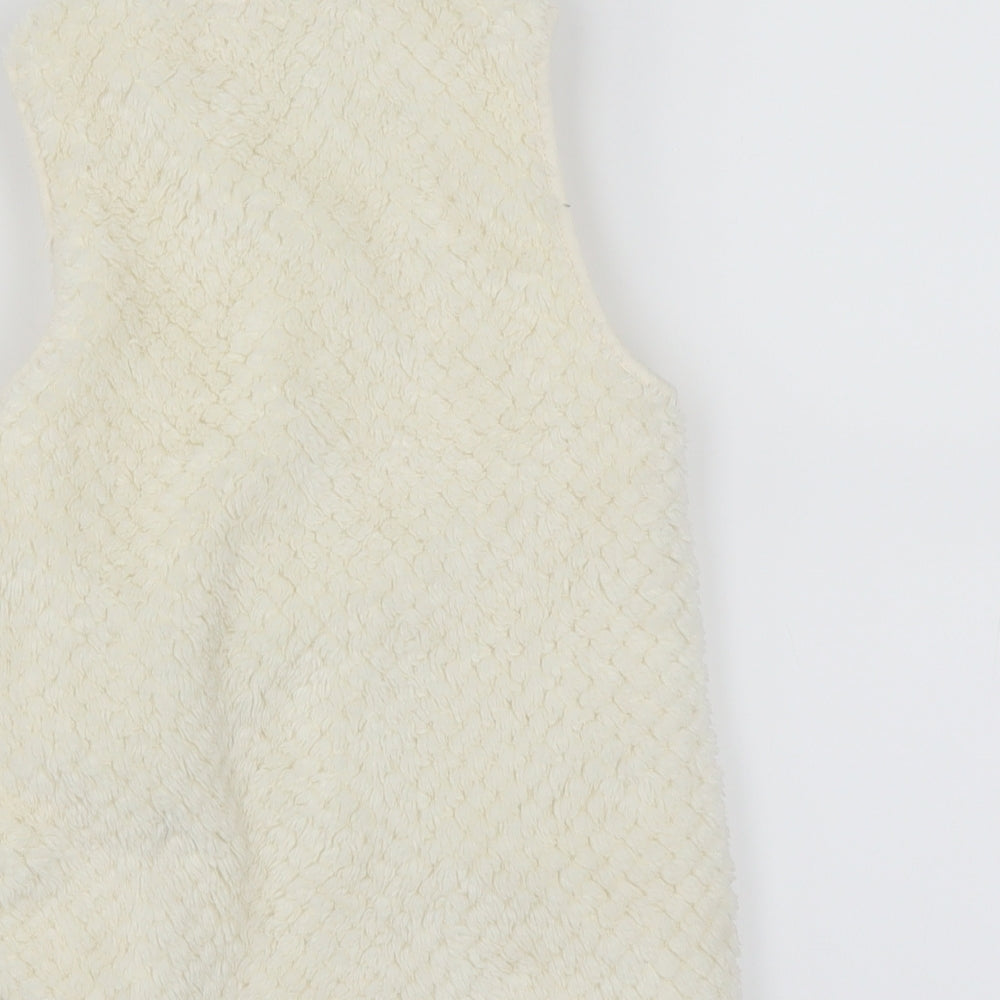 Baby Gap Girls Ivory   Gilet Jacket Size 5 Years  - fluffy
