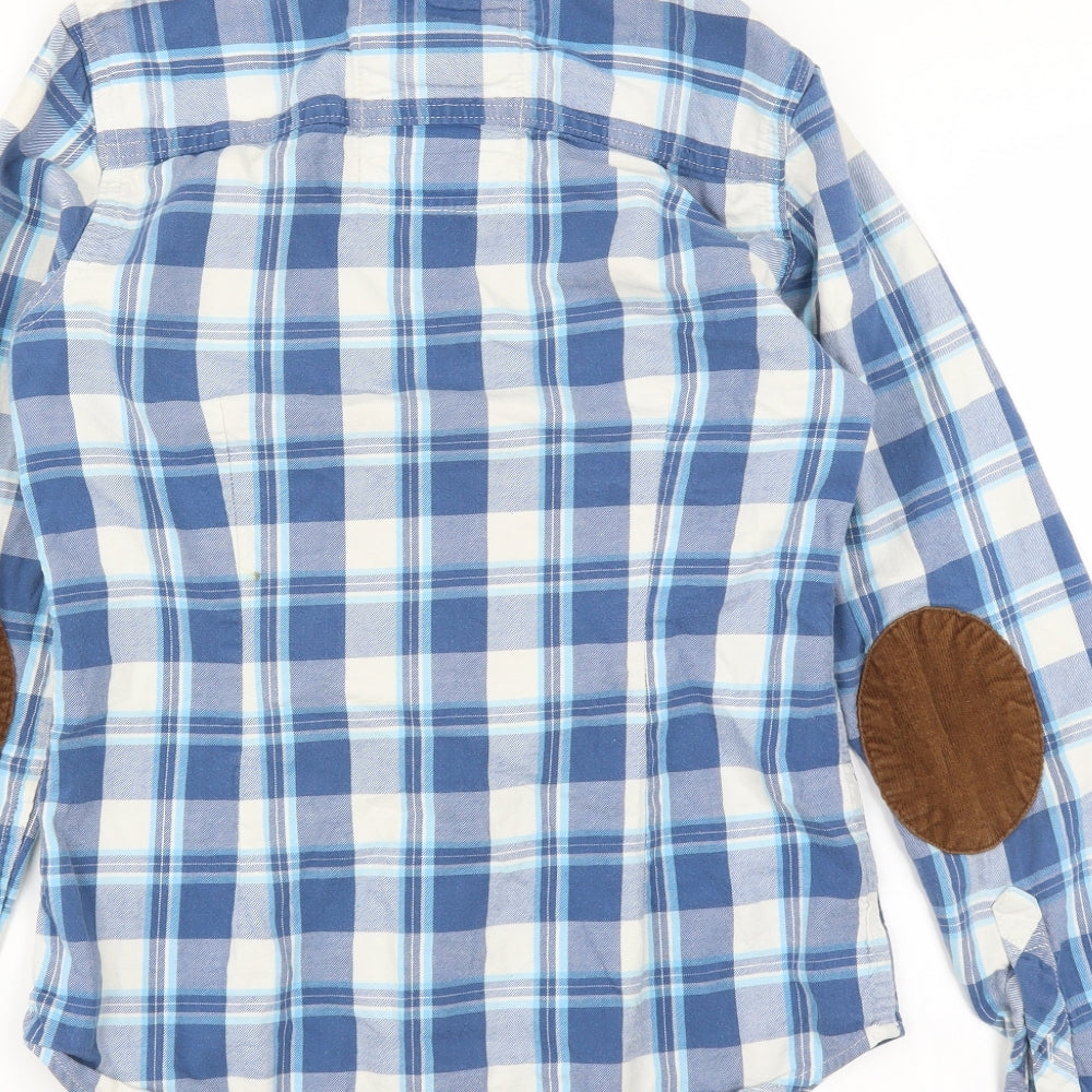 Superdry Mens Blue Plaid   Button-Up Size S