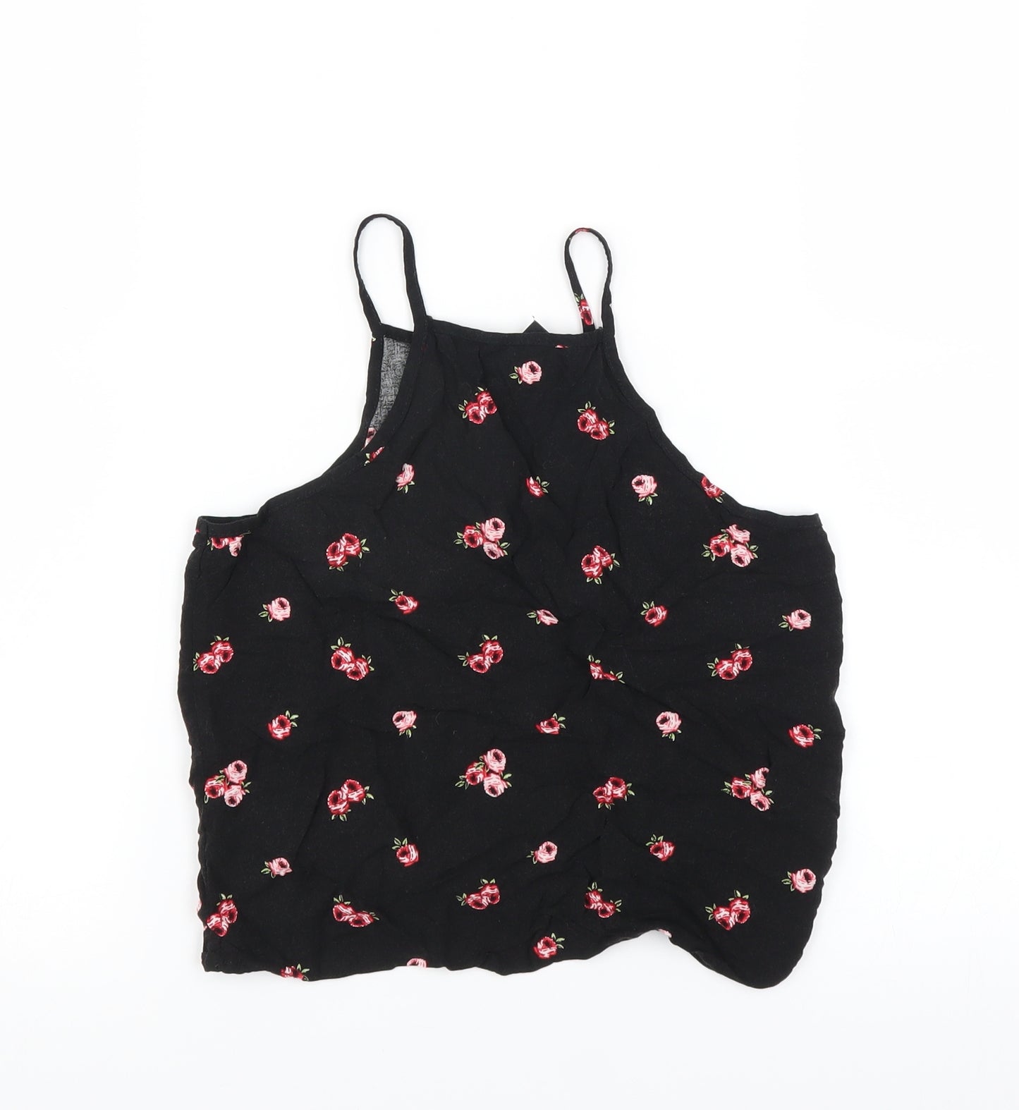 New Look Girls Black Floral  Basic Blouse Size 10 Years