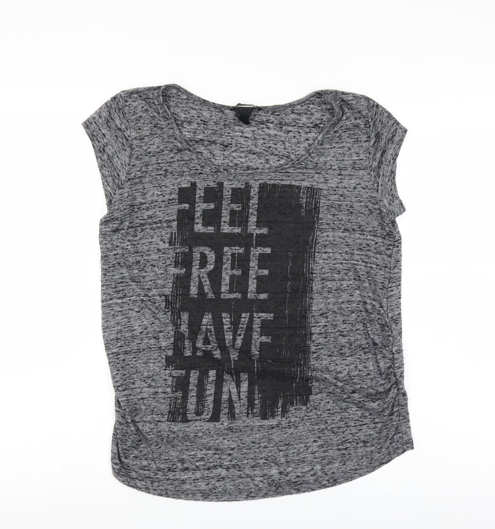 H&M Womens Grey Basic T-Shirt Size M - feel free have fun