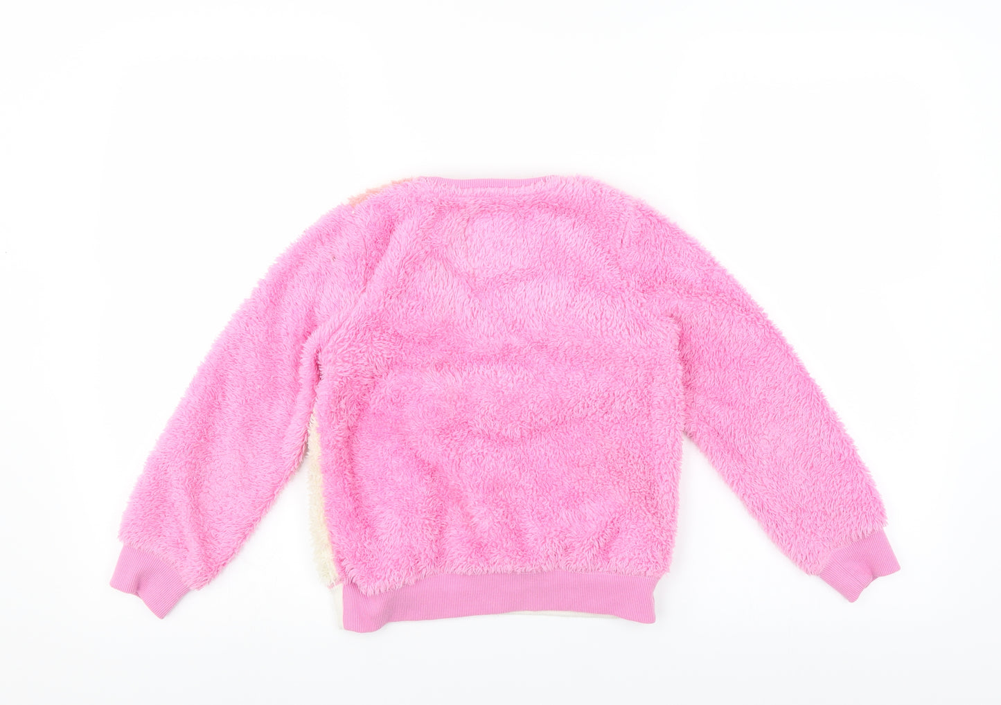 Sainsburys Girls Pink   Pullover Jumper Size 7-8 Years  - animal face