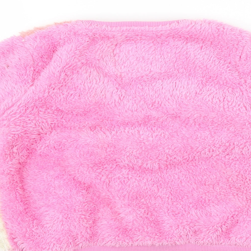 Sainsburys Girls Pink   Pullover Jumper Size 7-8 Years  - animal face