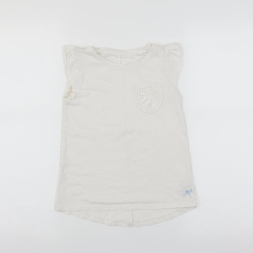 NEXT Girls White   Basic T-Shirt Size 6 Years