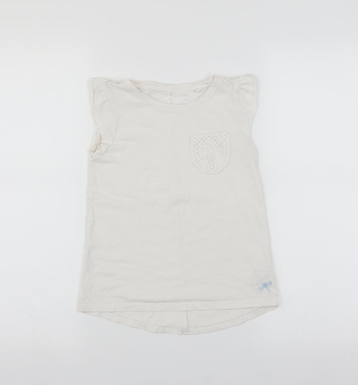 NEXT Girls White   Basic T-Shirt Size 6 Years