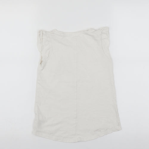 NEXT Girls White   Basic T-Shirt Size 6 Years