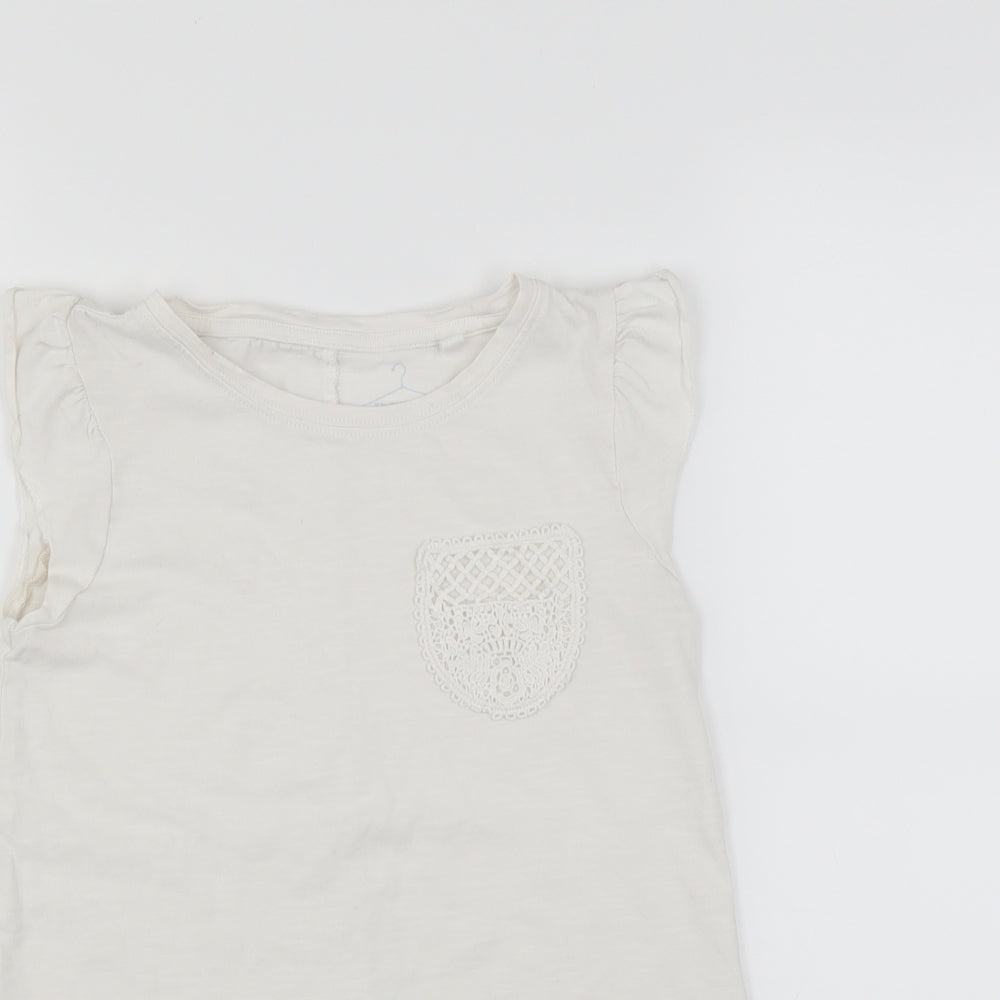 NEXT Girls White   Basic T-Shirt Size 6 Years