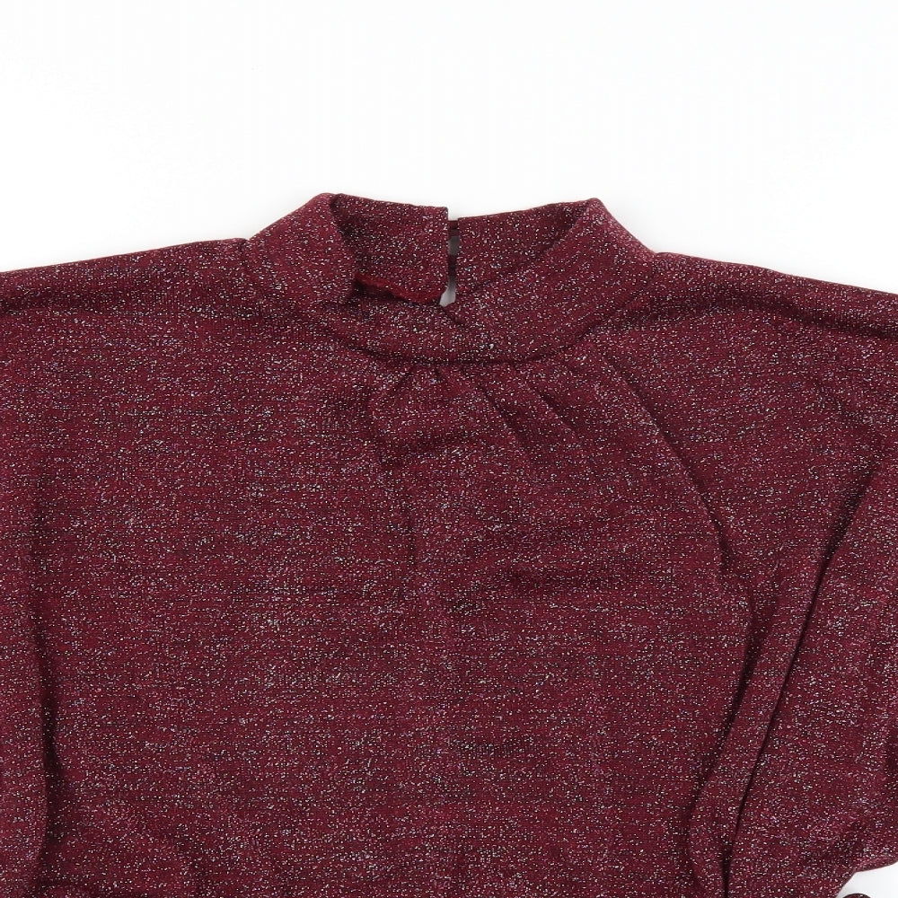 Quiz Womens Purple   Pullover Jumper Size 12  - tie waist