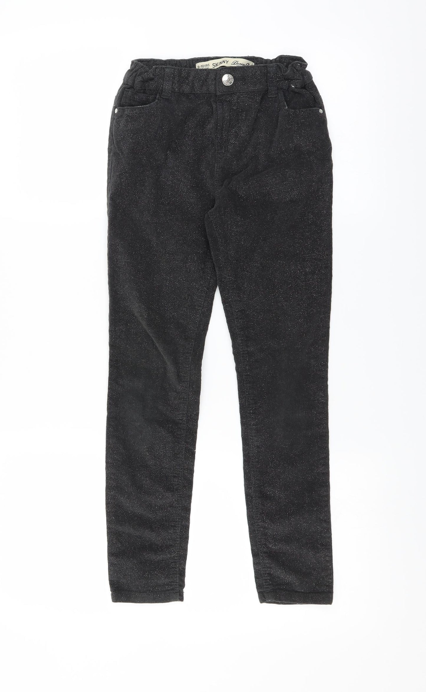 Primark Girls Grey  Corduroy  Trousers Size 9-10 Years - glittery skinny fit