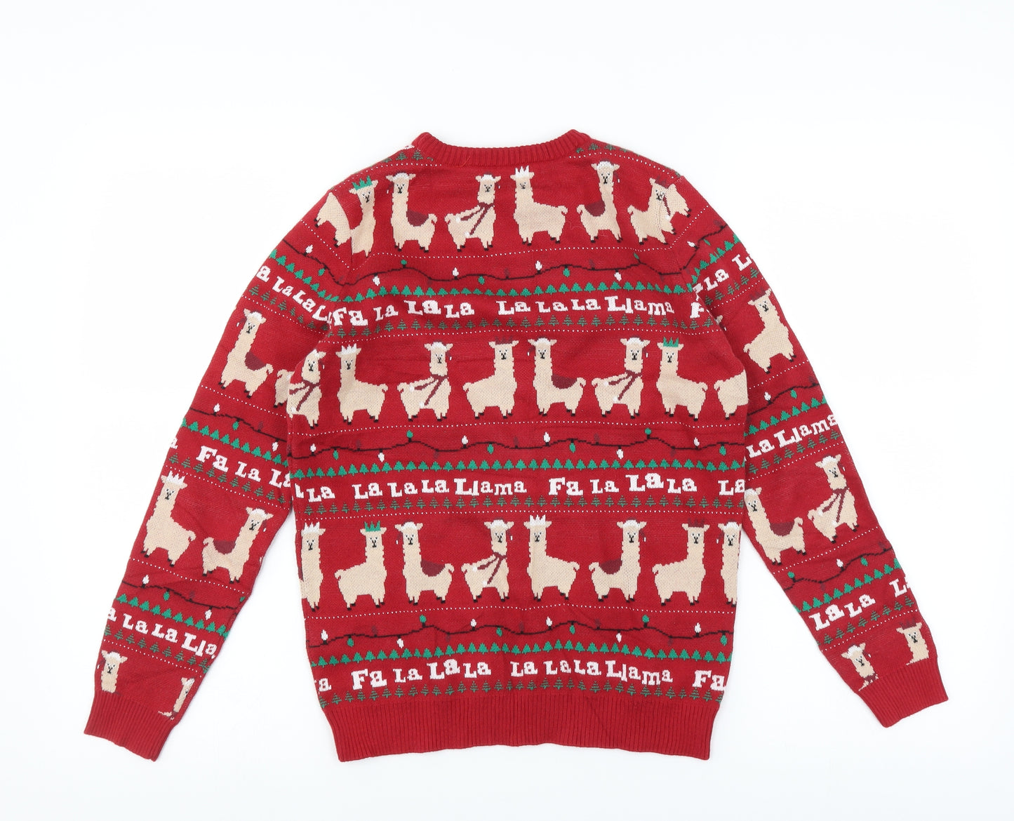 Marks and Spencer Boys Red   Pullover Jumper Size 11-12 Years  - christmas llama jumper