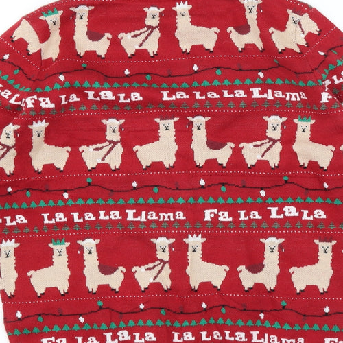 Marks and Spencer Boys Red   Pullover Jumper Size 11-12 Years  - christmas llama jumper
