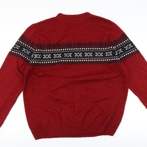 Sainsburys Mens Red   Pullover Jumper Size L  - christmas jumper