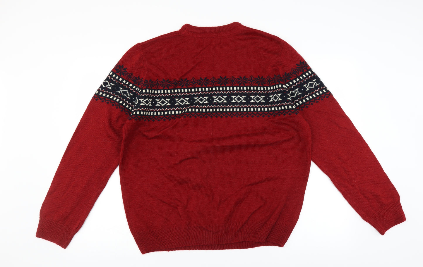 Sainsburys Mens Red   Pullover Jumper Size L  - christmas jumper
