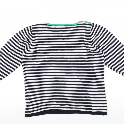 Elite Collection Womens Blue Striped  Pullover Jumper Size M
