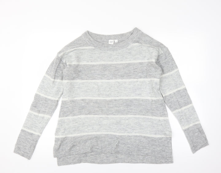 Gap Womens Grey Striped  Pullover Jumper Size M