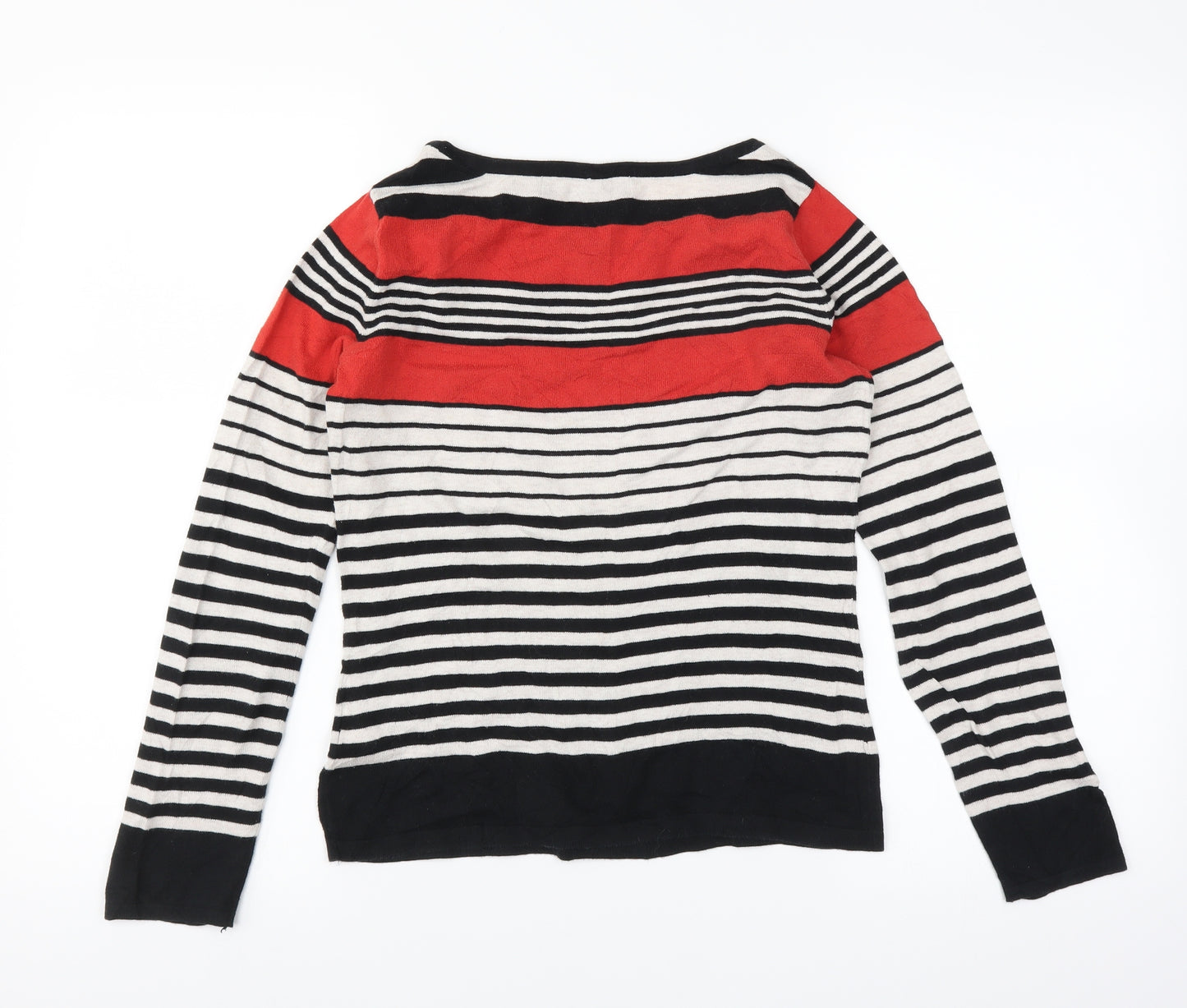 Principles Womens Black Striped  Pullover Jumper Size 8