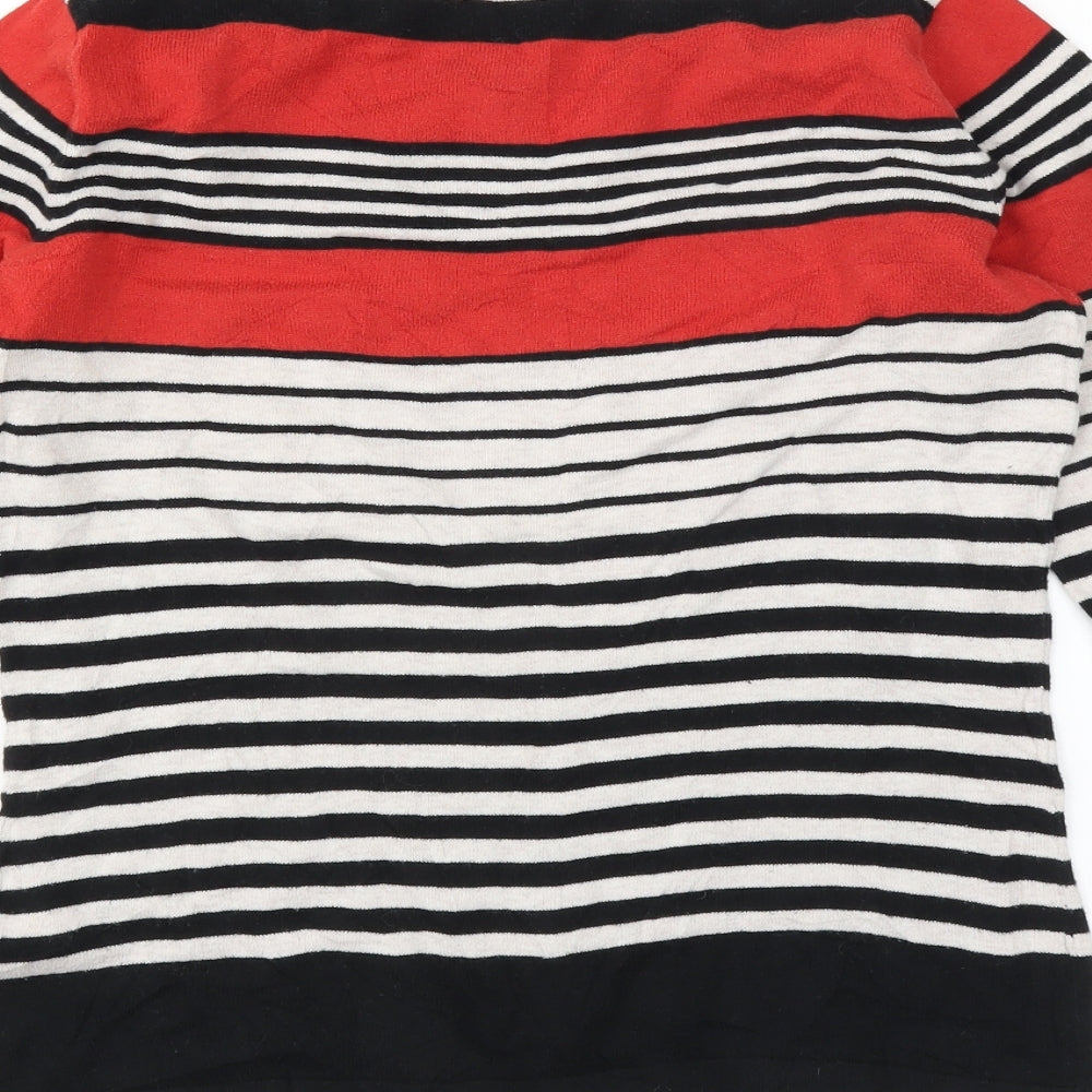 Principles Womens Black Striped  Pullover Jumper Size 8
