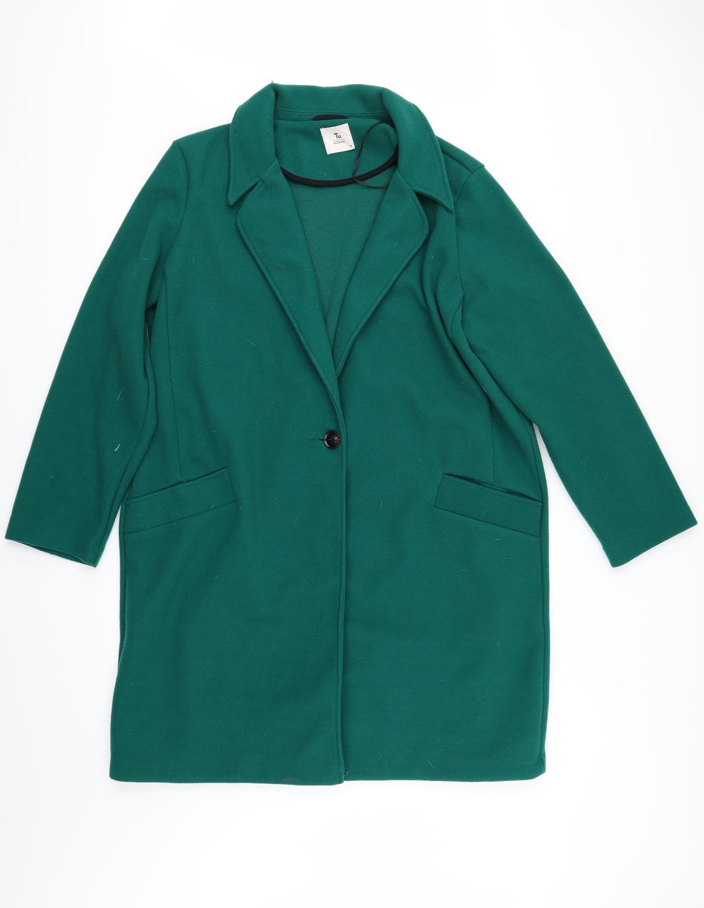 TU Womens Green   Overcoat Coat Size 18