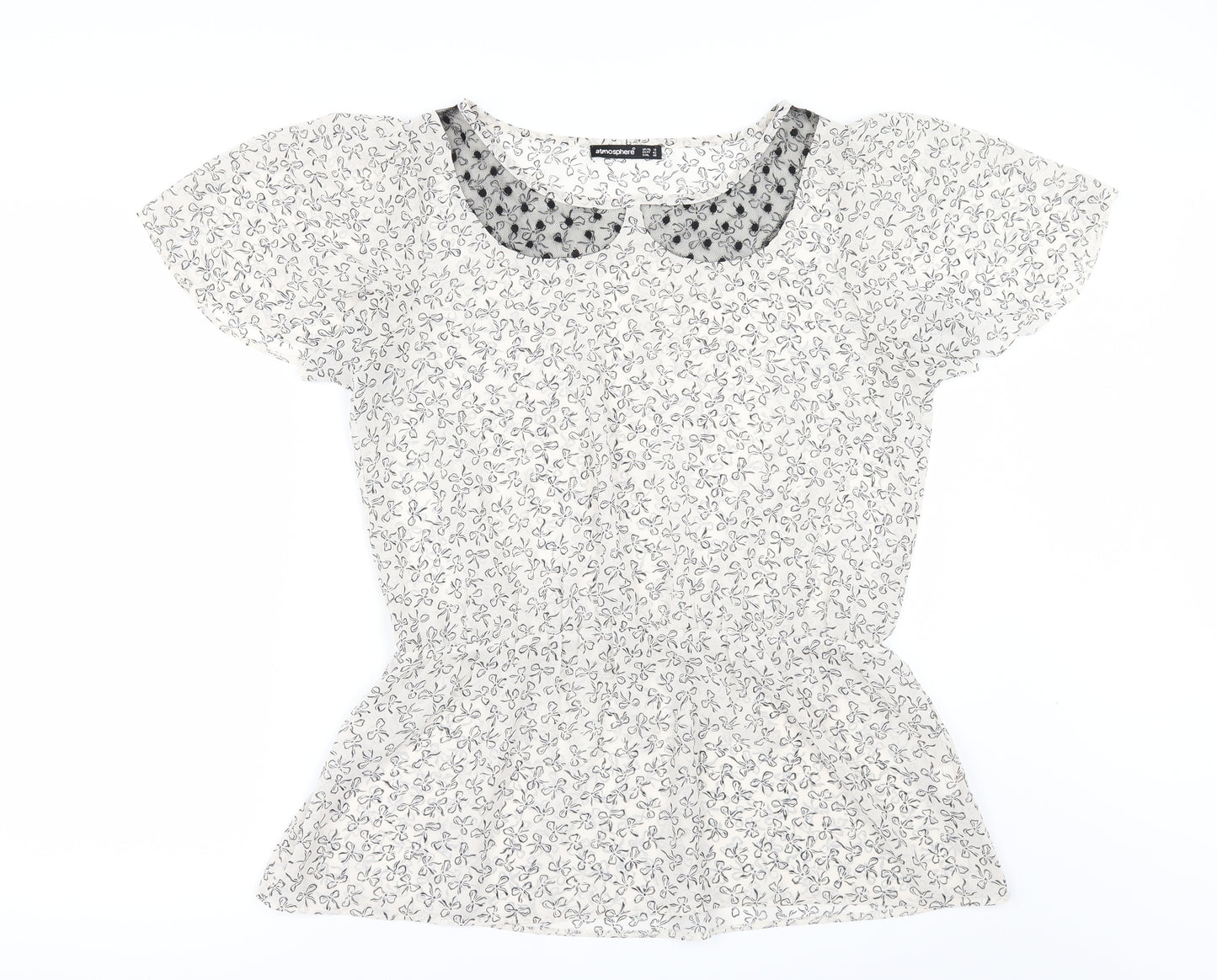 Atmosphere Womens Ivory Geometric  Tunic Blouse Size 14