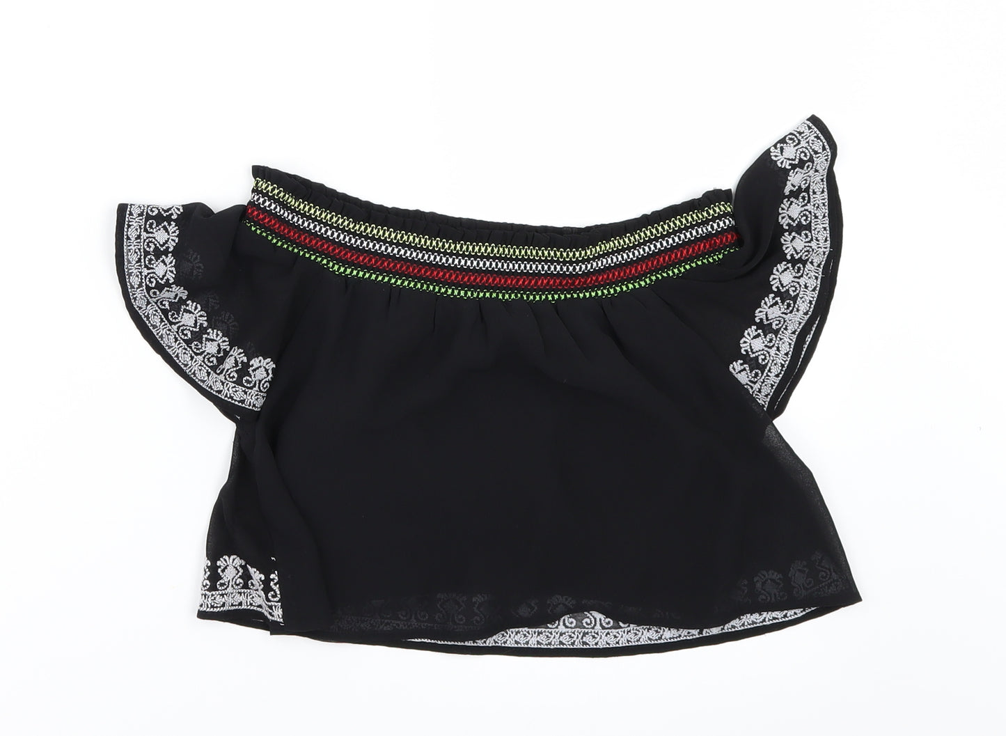 River Island Girls Black   Cropped Blouse Size 9-10 Years