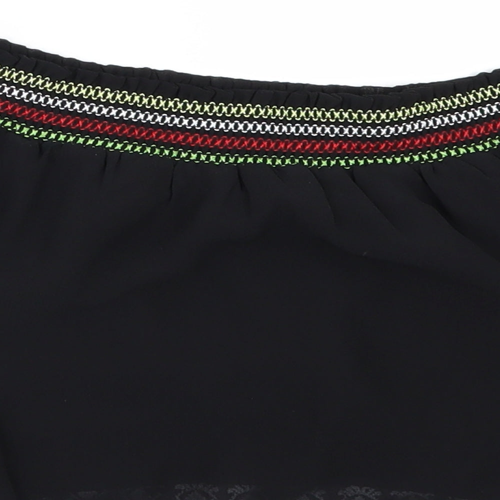 River Island Girls Black   Cropped Blouse Size 9-10 Years