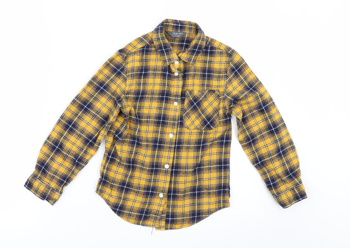 Primark Boys Yellow Check Basic Button-Up Size 6-7 Years