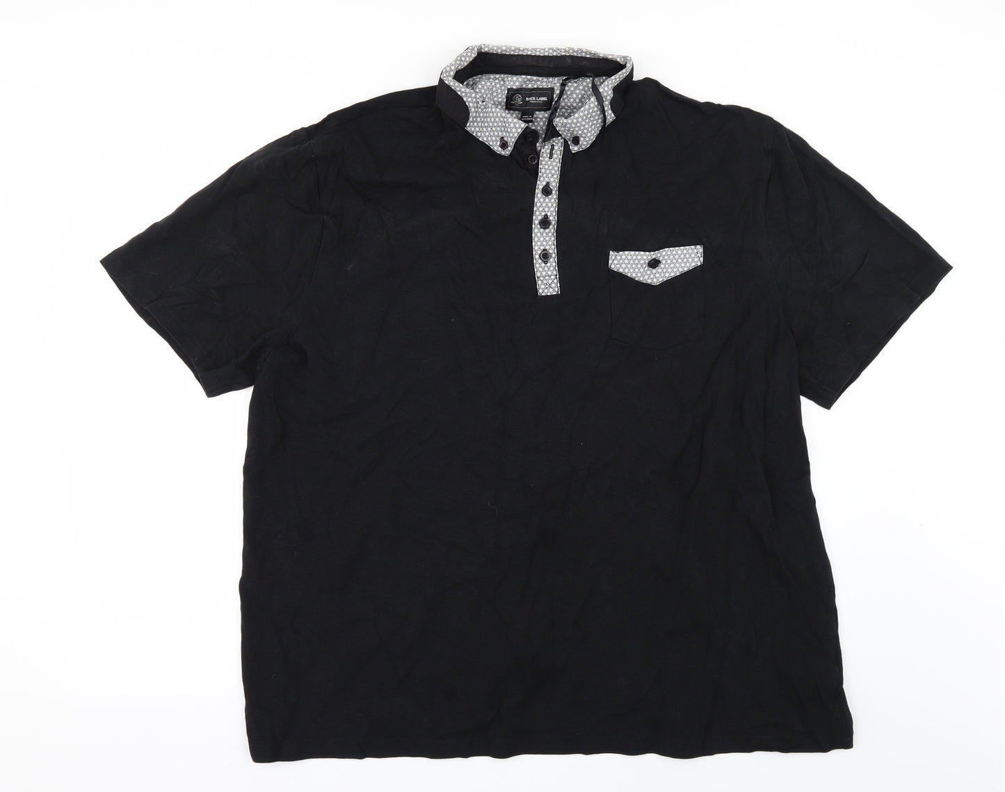 Black Label Mens Black    Polo Size 2XL  - 28