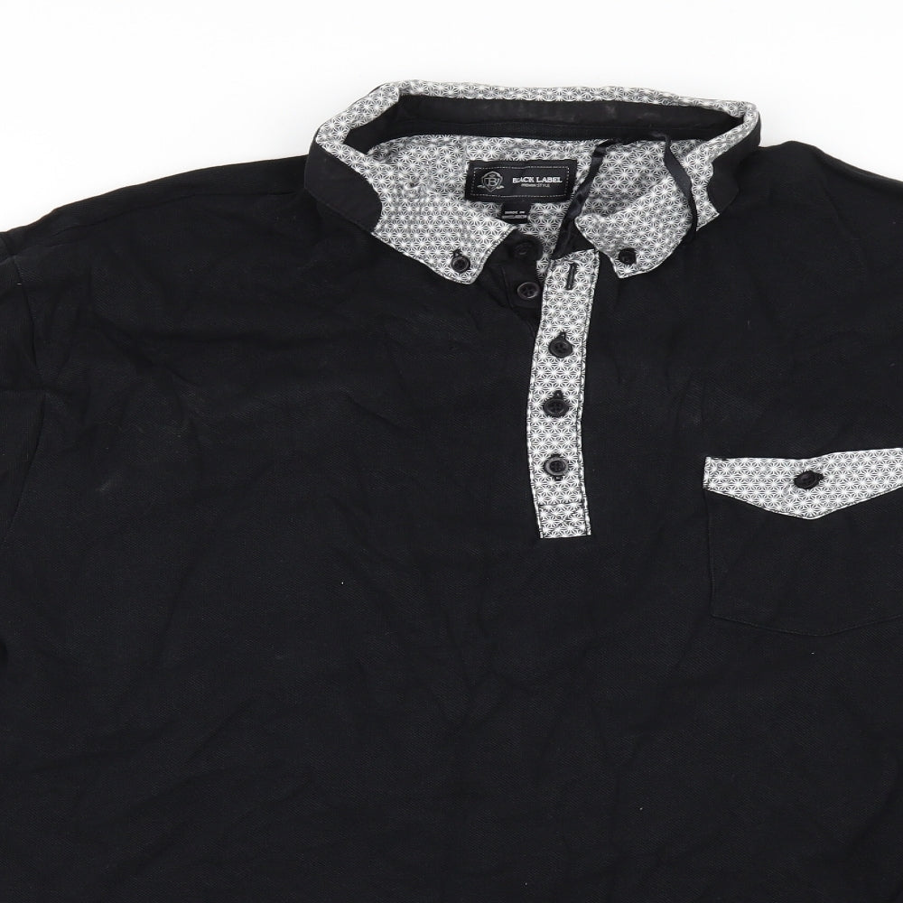 Black Label Mens Black    Polo Size 2XL  - 28