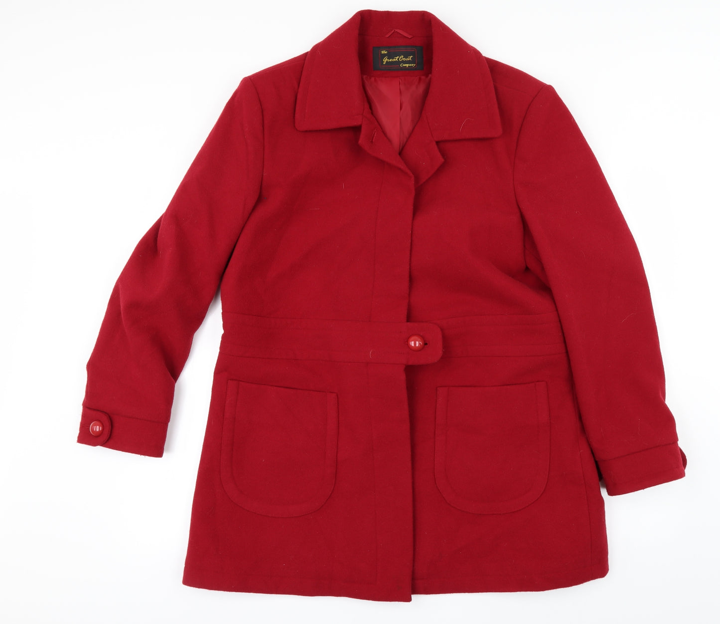 The Great Coat Company Womens Red   Overcoat Coat Size 16