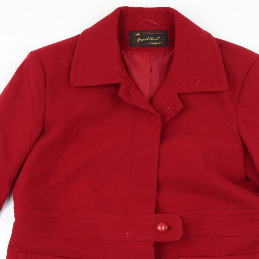 The Great Coat Company Womens Red   Overcoat Coat Size 16