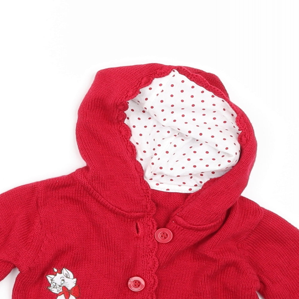 George Baby Red   Cardigan Jumper Size 0-3 Months  - dsney