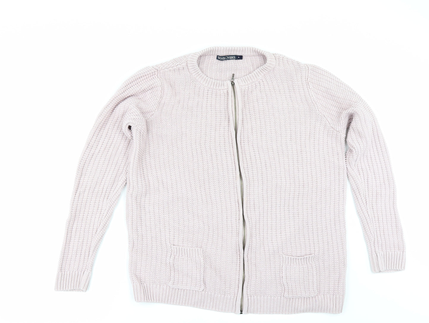 Woolovers Womens Pink   Cardigan Jumper Size XL