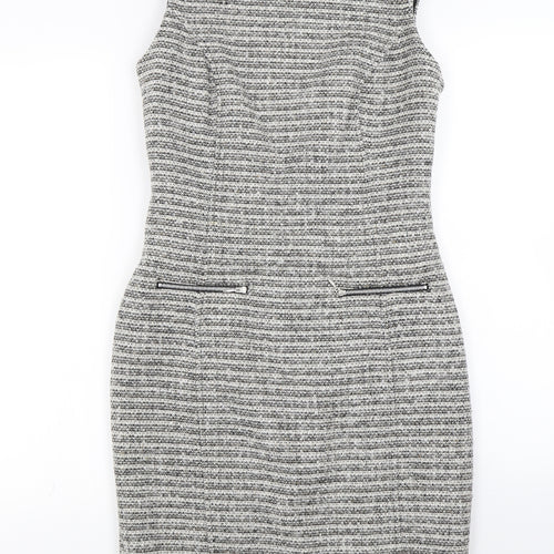 Atmosphere Womens Grey Striped  Pencil Dress  Size 10
