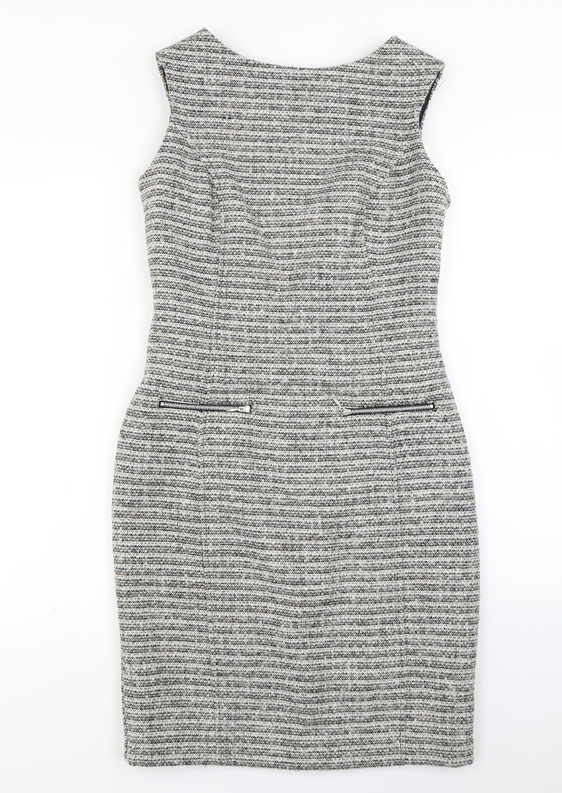 Atmosphere Womens Grey Striped  Pencil Dress  Size 10
