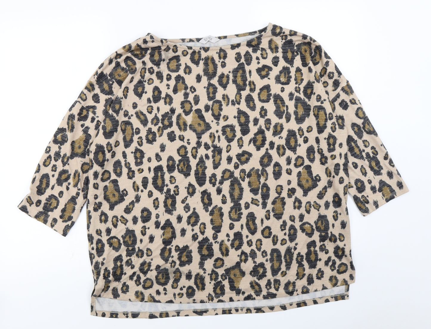 Evans Womens Brown Animal Print Jersey Pullover Jumper Size 18  -