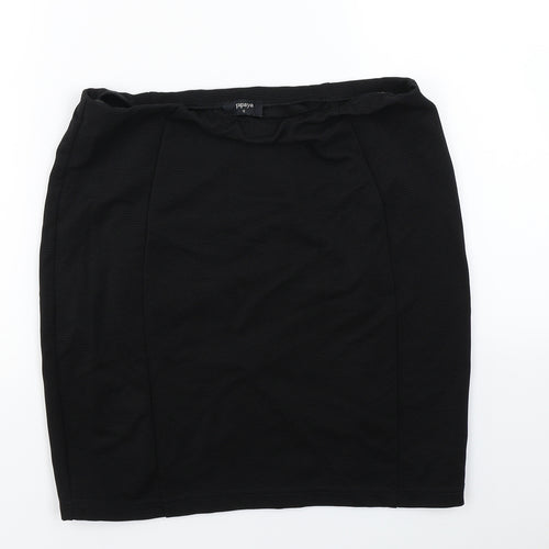 Papaya Womens Black  Rayon A-Line Skirt Size 12