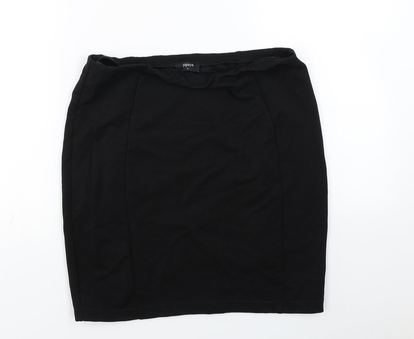 Papaya Womens Black  Rayon A-Line Skirt Size 12