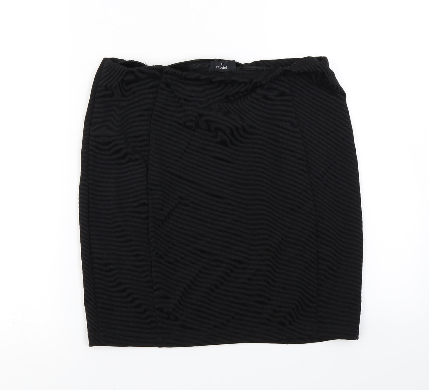 Papaya Womens Black  Rayon A-Line Skirt Size 12