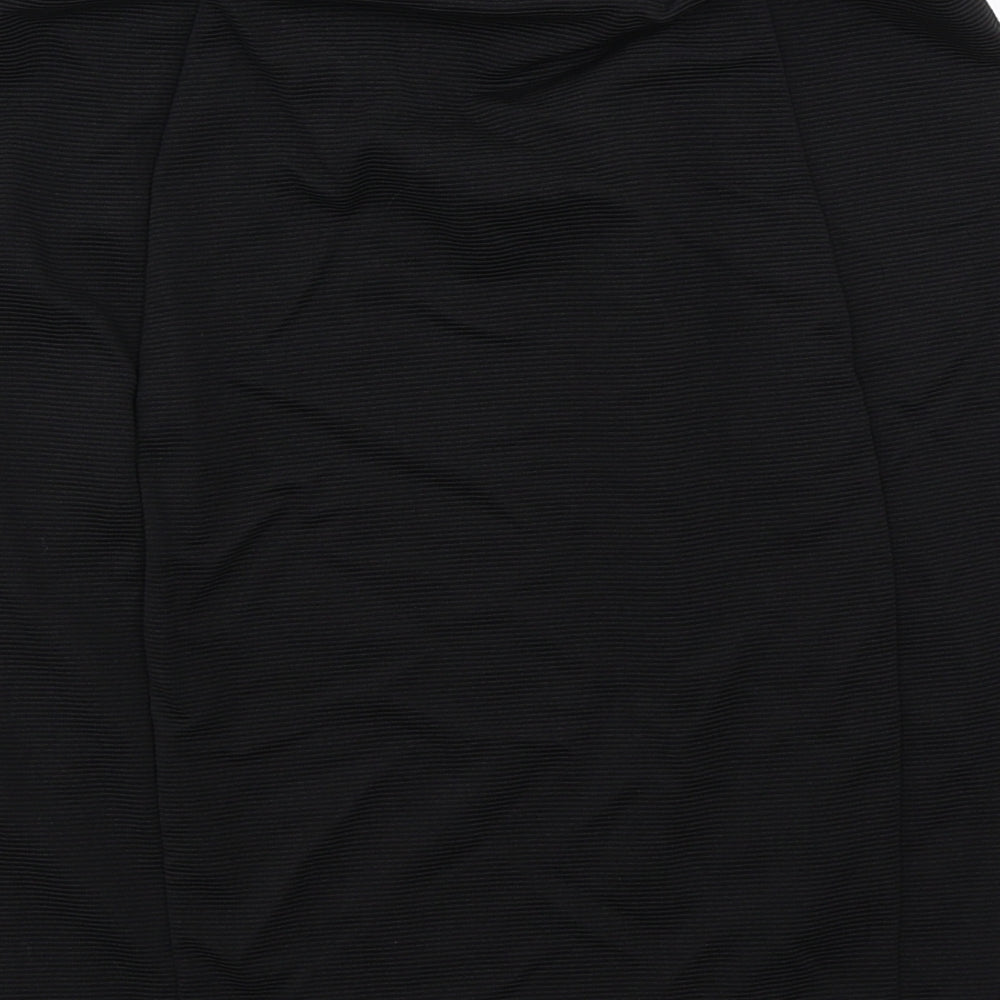 Papaya Womens Black  Rayon A-Line Skirt Size 12