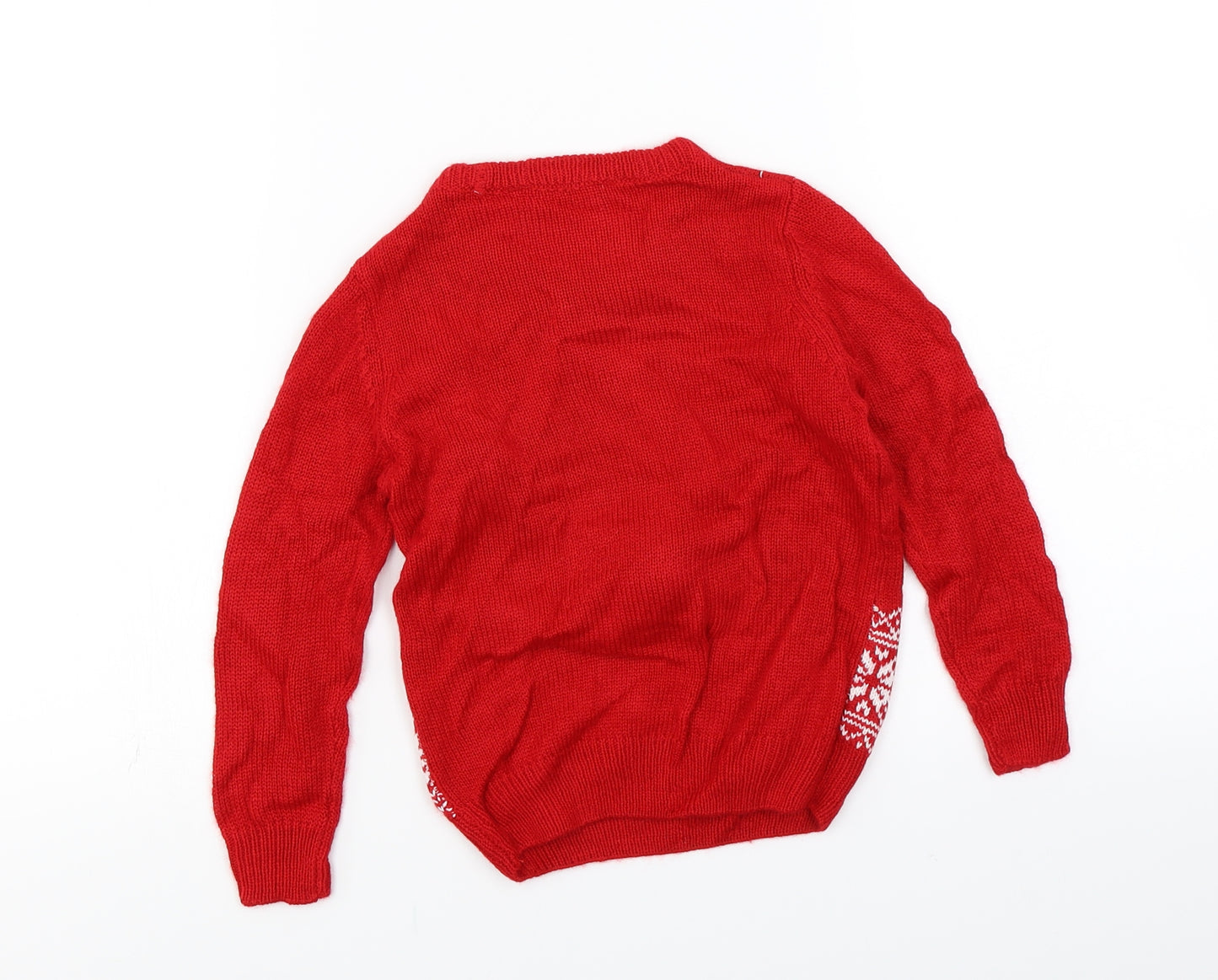 Pep&Co Boys Red  Knit Pullover Jumper Size 4-5 Years  - Christmas
