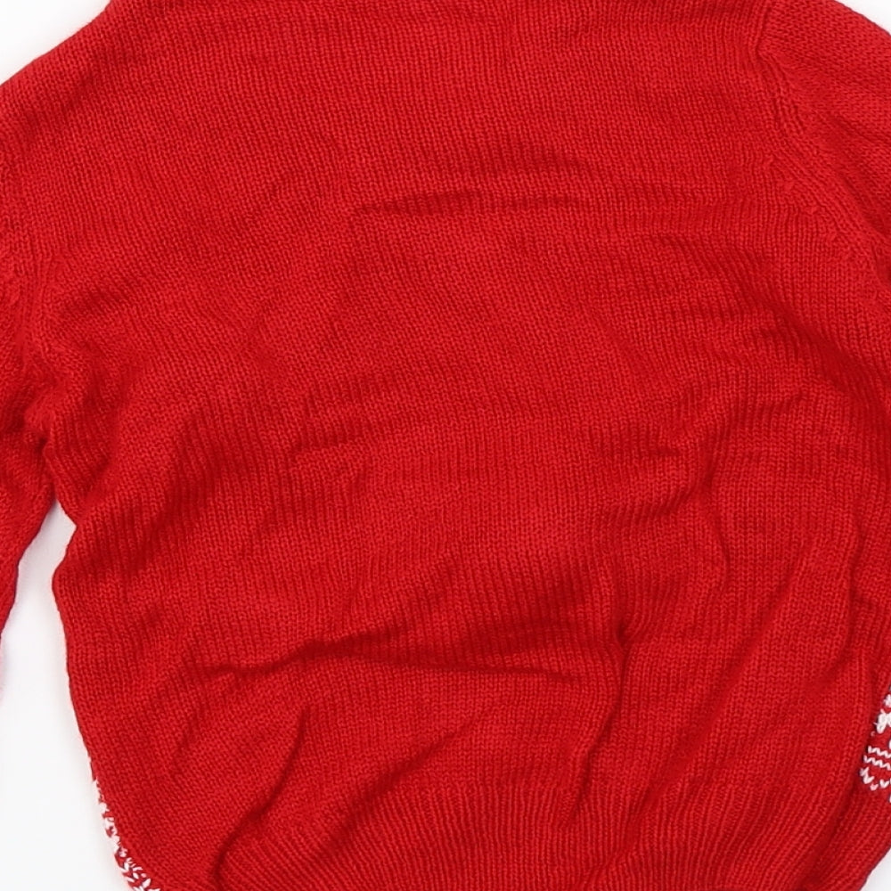 Pep&Co Boys Red  Knit Pullover Jumper Size 4-5 Years  - Christmas