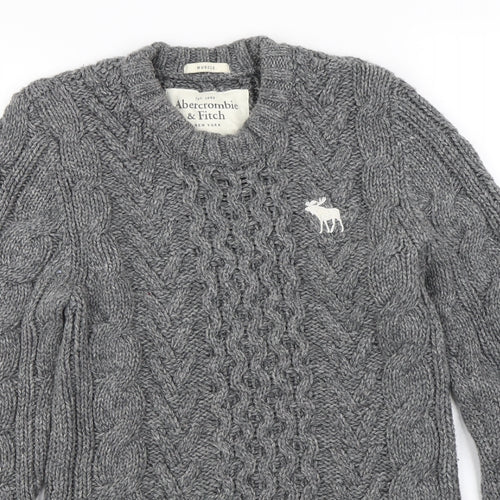 Abercrombie & Fitch Mens Grey  Knit Pullover Jumper Size L  - Muscle Fit