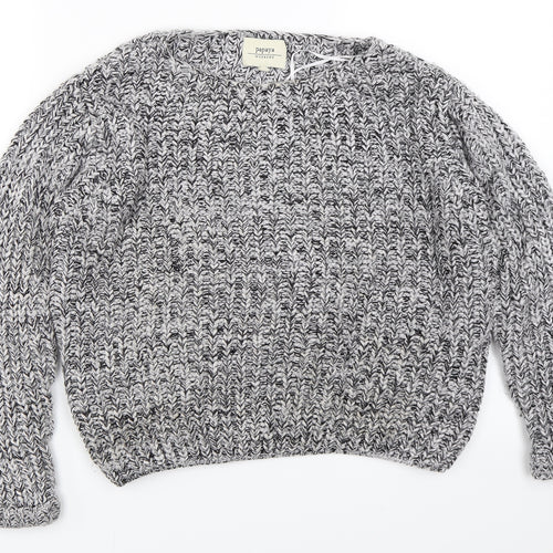 Papaya Womens Grey  Knit Pullover Jumper Size M