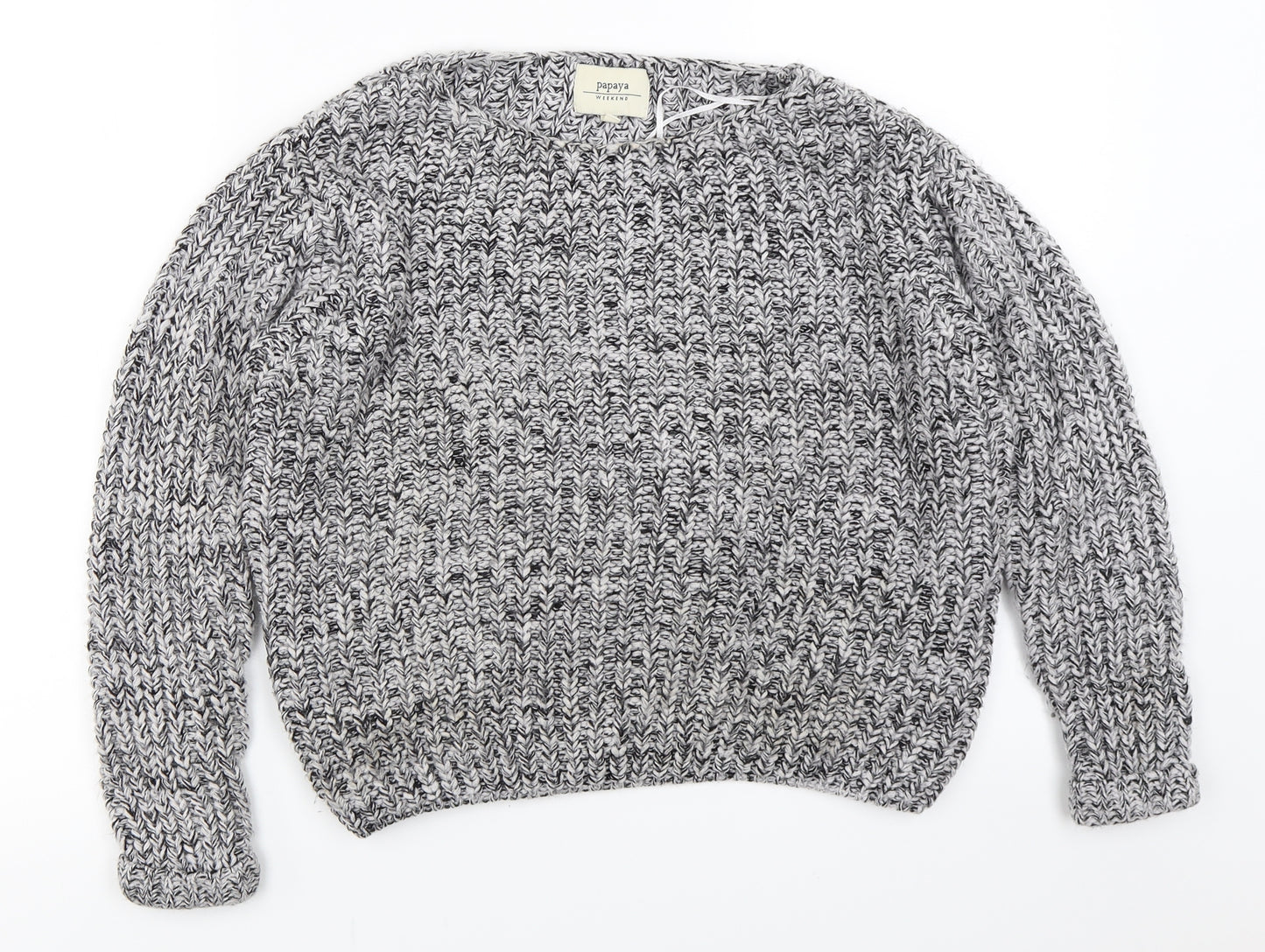 Papaya Womens Grey  Knit Pullover Jumper Size M