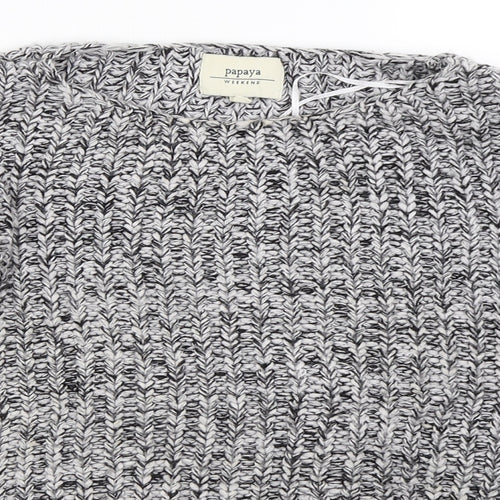 Papaya Womens Grey  Knit Pullover Jumper Size M
