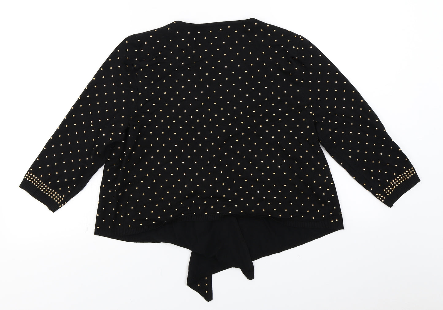 M&Co Womens Black Polka Dot Knit Cardigan Jumper Size 14