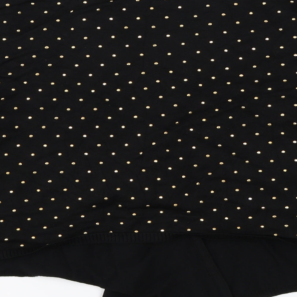 M&Co Womens Black Polka Dot Knit Cardigan Jumper Size 14