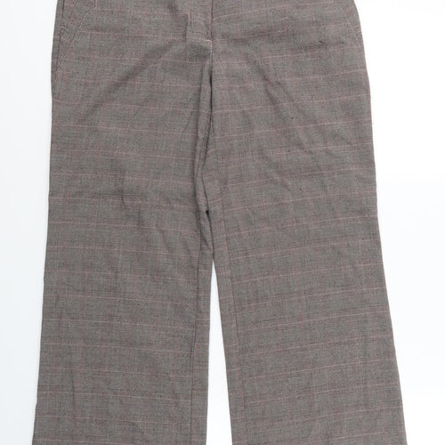 NEXT Womens Brown Striped Rayon Trousers  Size 12 L28 in