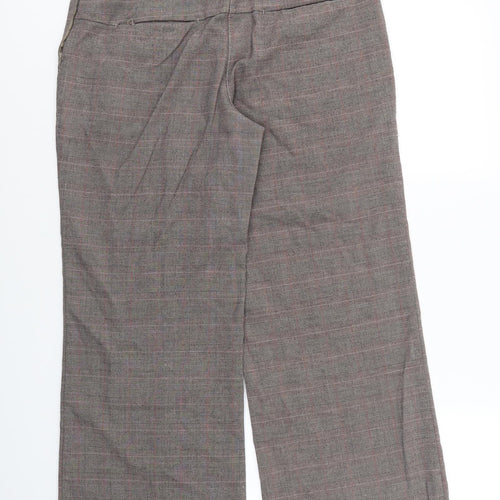 NEXT Womens Brown Striped Rayon Trousers  Size 12 L28 in
