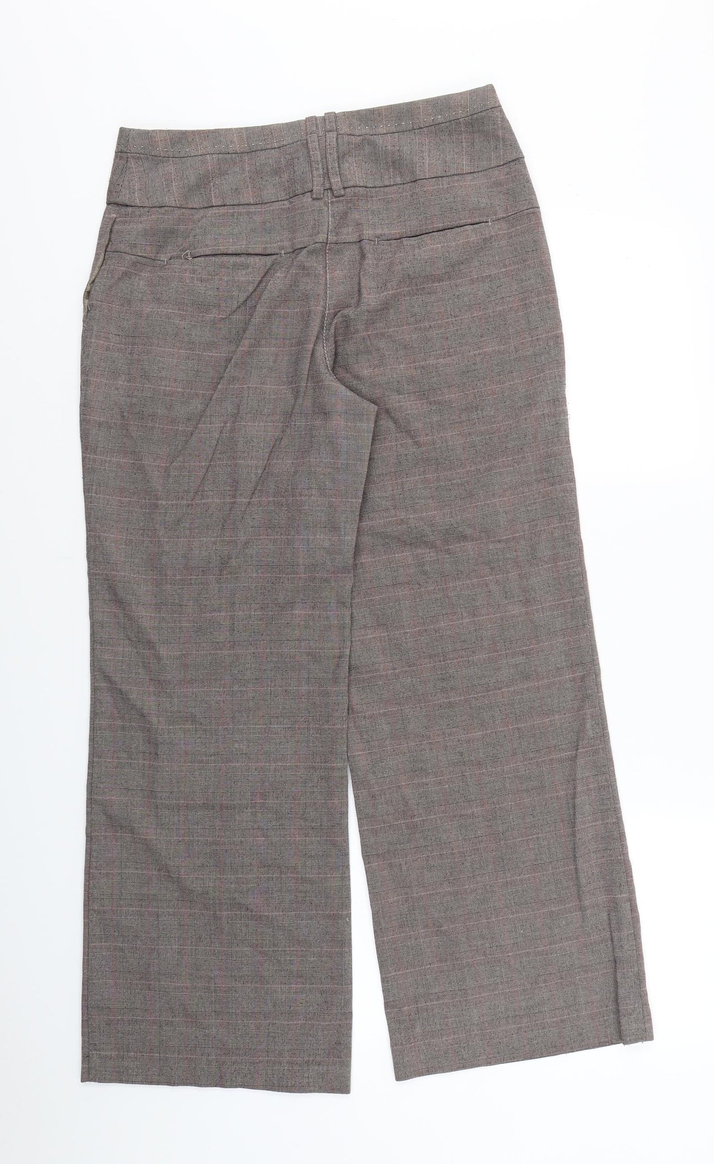 NEXT Womens Brown Striped Rayon Trousers  Size 12 L28 in